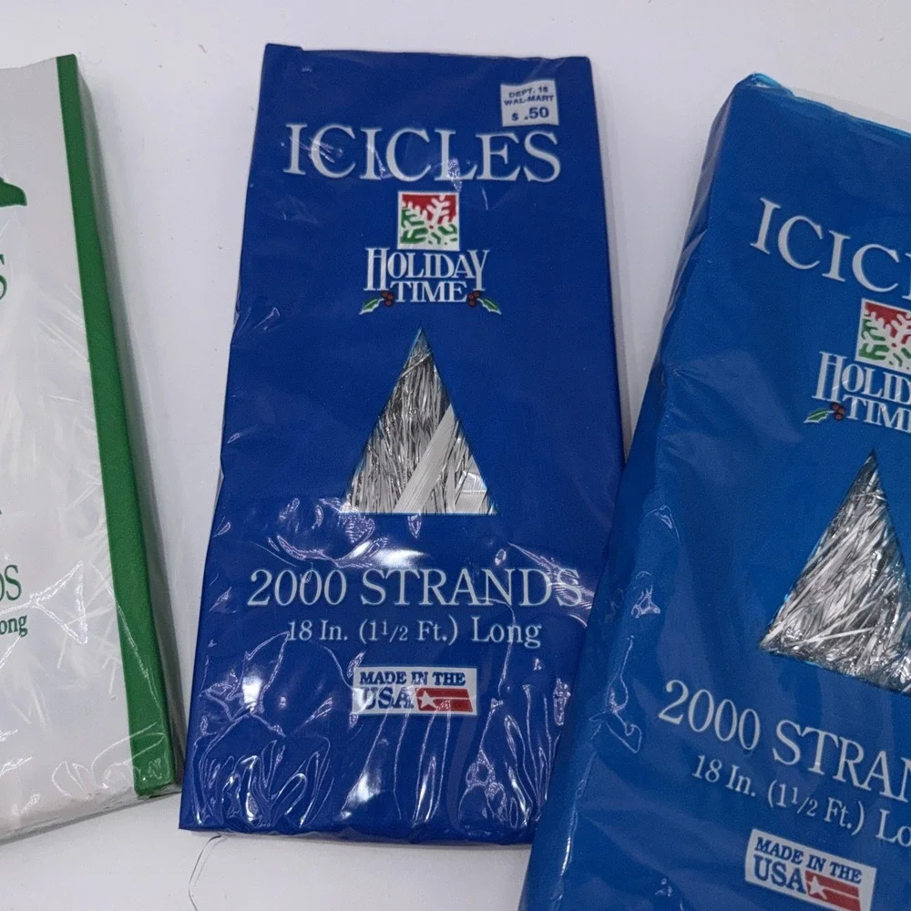 5 Packs Vintage Icicles 2000 Strand Christmas HOLIDAY TIME‎ USA, 1 Pack Ribbon
